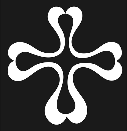Organic Teardrop Cross Mark #1a1a1a/#ffffff