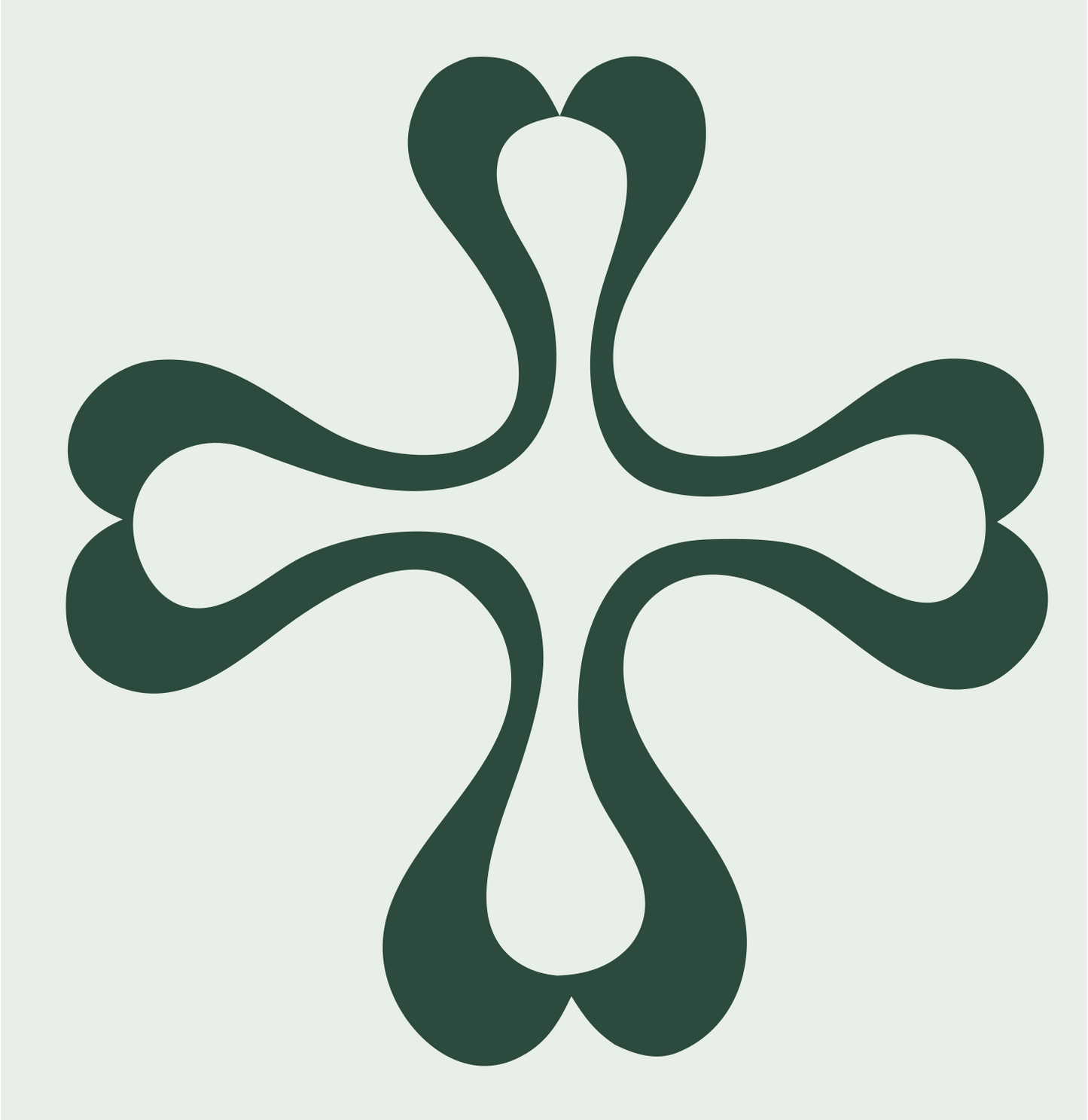 Organic Teardrop Cross Mark #e8efe9/#2d4a3e