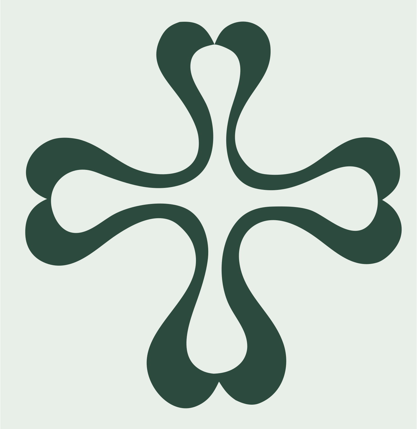 Organic Teardrop Cross Mark #e8efe9/#2d4a3e