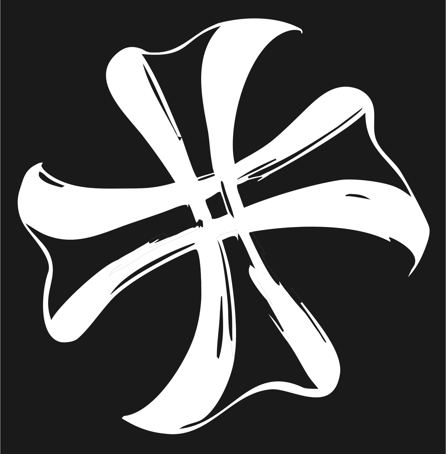 Hand-Drawn Pinwheel Cross Badge #1a1a1a/#ffffff