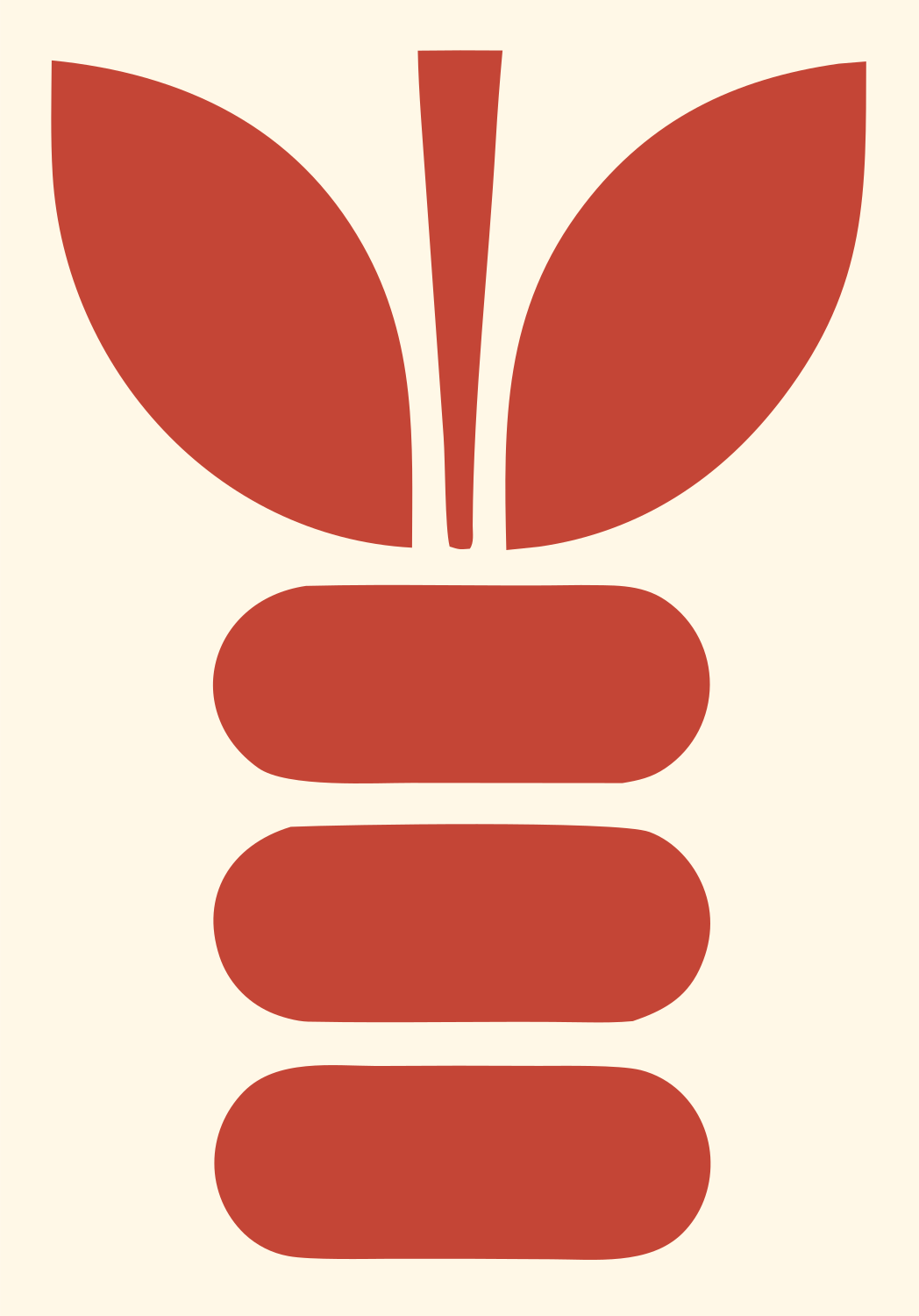 Bold Leaf Bulb Mark #fff8e7/#c44536