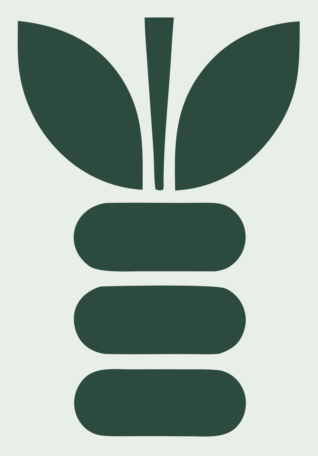 Bold Leaf Bulb Mark #e8efe9/#2d4a3e