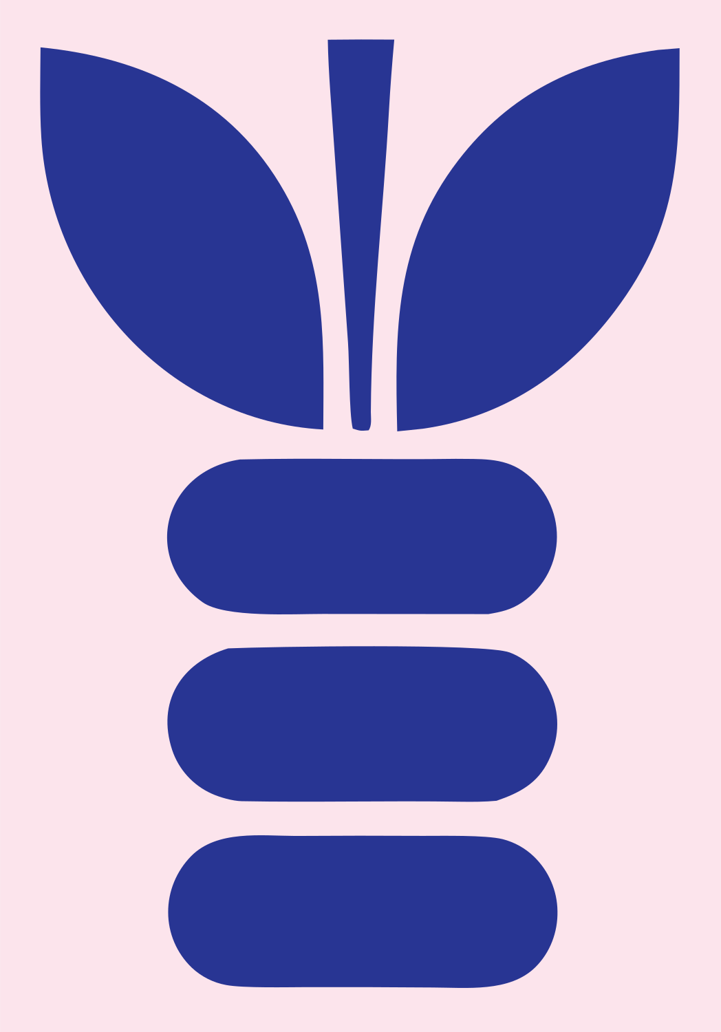 Bold Leaf Bulb Mark #fce4ec/#283593