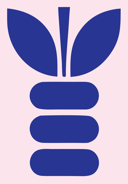 Bold Leaf Bulb Mark #fce4ec/#283593