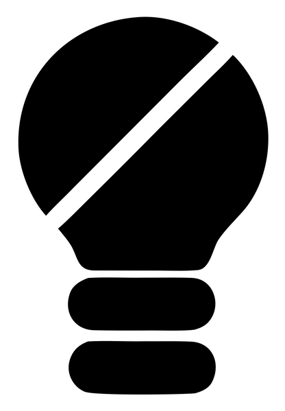 Geometric Light Bulb slash Mark #ffffff/#000000