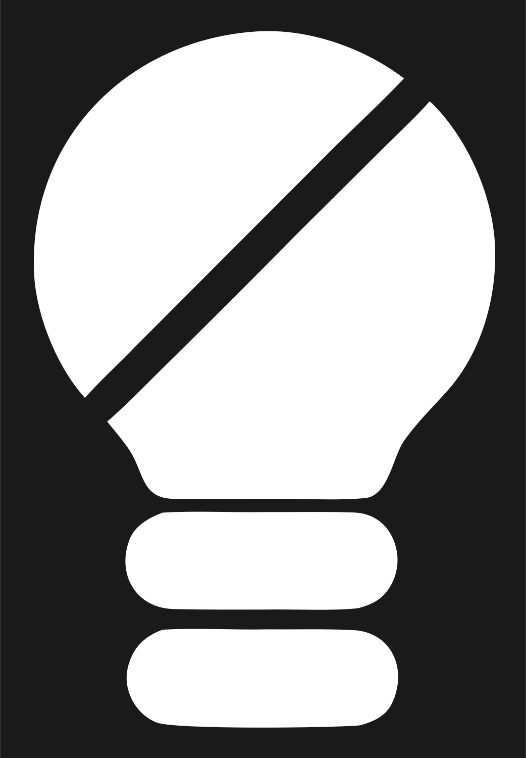 Geometric Light Bulb slash Mark #1a1a1a/#ffffff