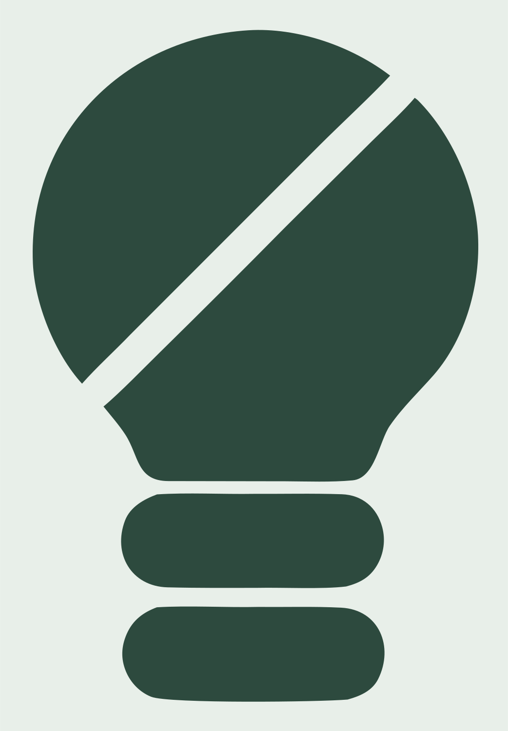 Geometric Light Bulb slash Mark #e8efe9/#2d4a3e