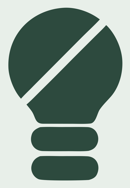 Geometric Light Bulb slash Mark #e8efe9/#2d4a3e