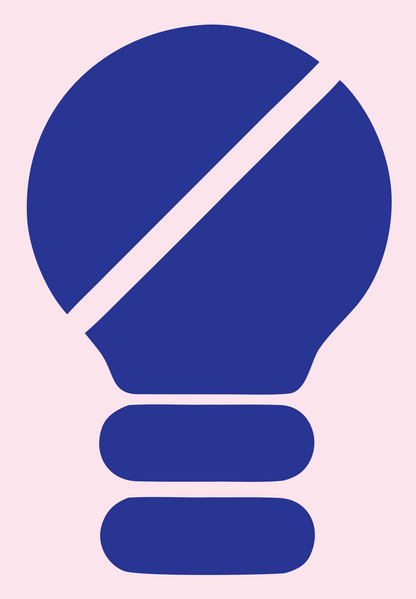 Geometric Light Bulb slash Mark #fce4ec/#283593