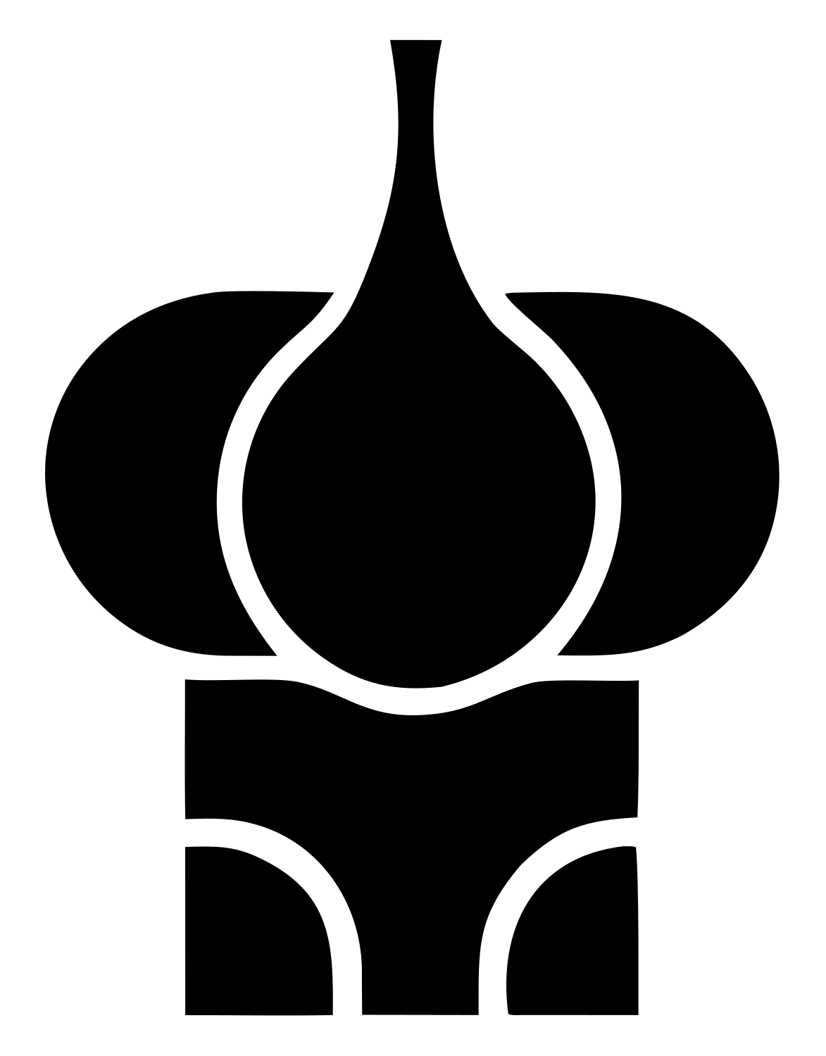 Bold Onion Dome Bulb Mark #ffffff/#000000