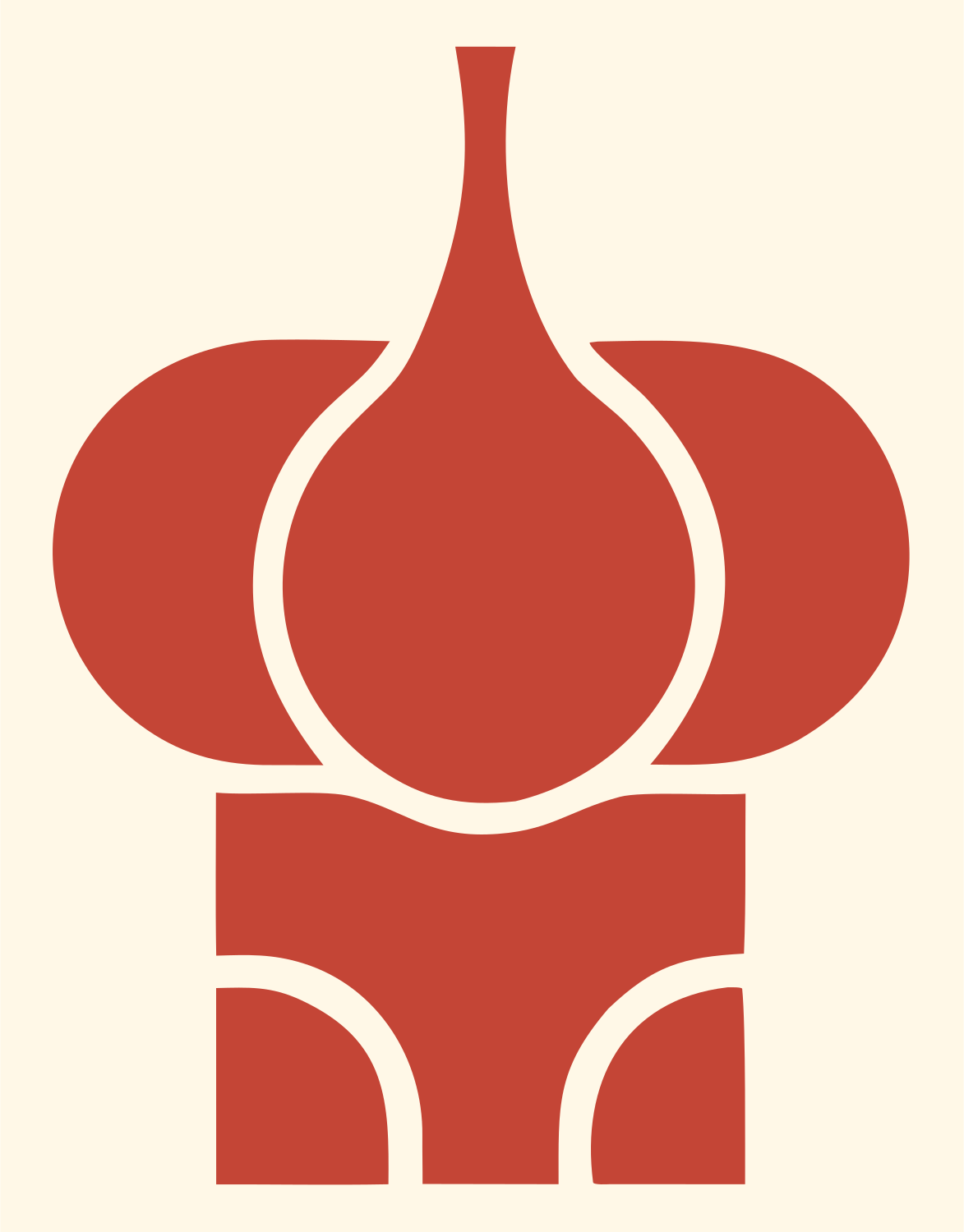 Bold Onion Dome Bulb Mark #fff8e7/#c44536