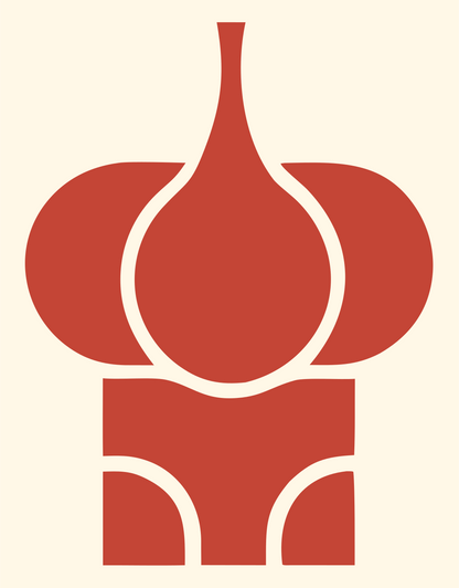 Bold Onion Dome Bulb Mark #fff8e7/#c44536