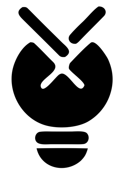 Bold Light Bulb X Mark #ffffff/#000000