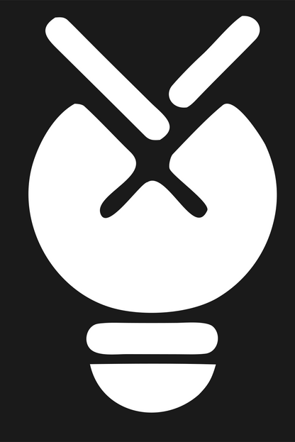 Bold Light Bulb X Mark #1a1a1a/#ffffff