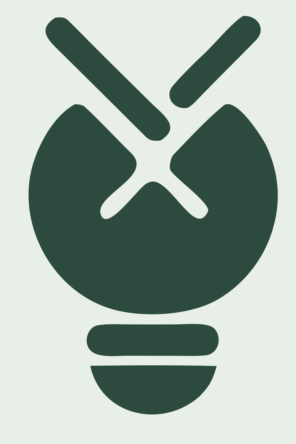 Bold Light Bulb X Mark #e8efe9/#2d4a3e