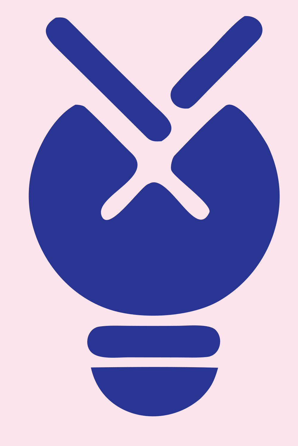 Bold Light Bulb X Mark #fce4ec/#283593