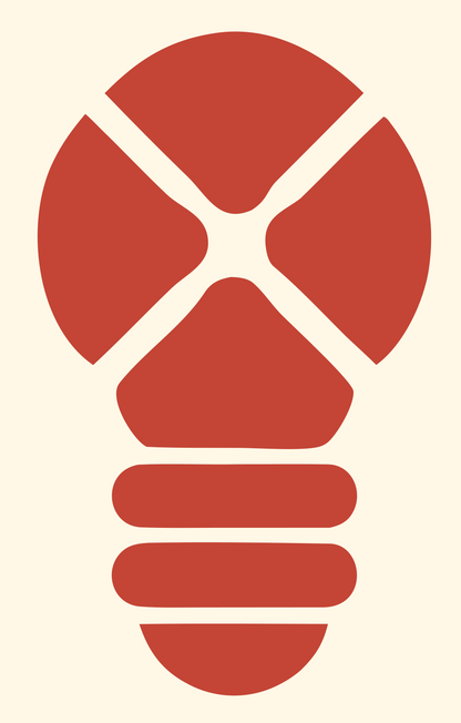 Geometric Light Bulb Segmented Icon #fff8e7/#c44536
