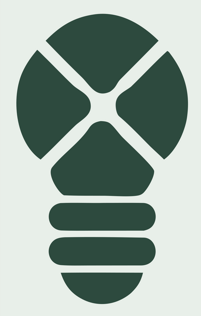 Geometric Light Bulb Segmented Icon #e8efe9/#2d4a3e