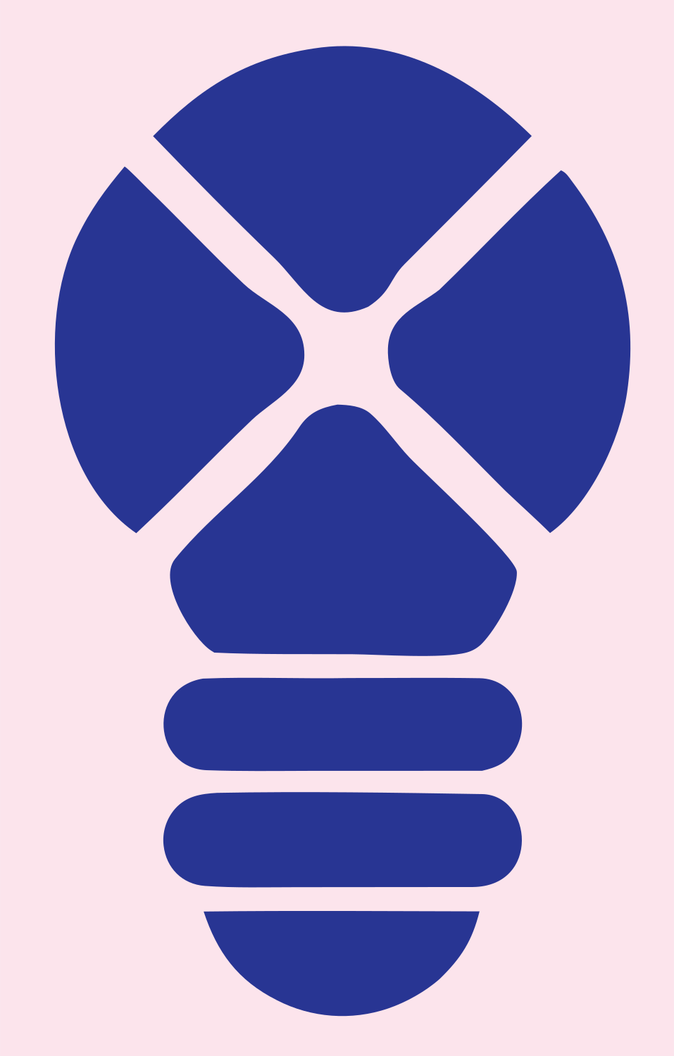 Geometric Light Bulb Segmented Icon #fce4ec/#283593