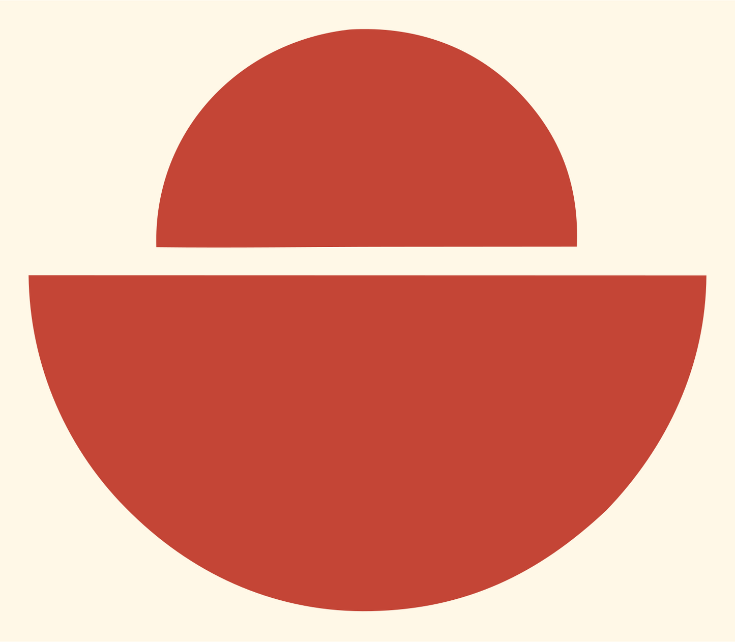 Bold Half-Dome Bulb Mark #fff8e7/#c44536