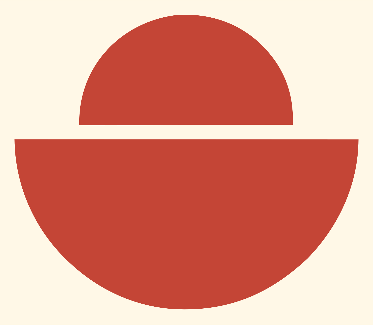 Bold Half-Dome Bulb Mark #fff8e7/#c44536