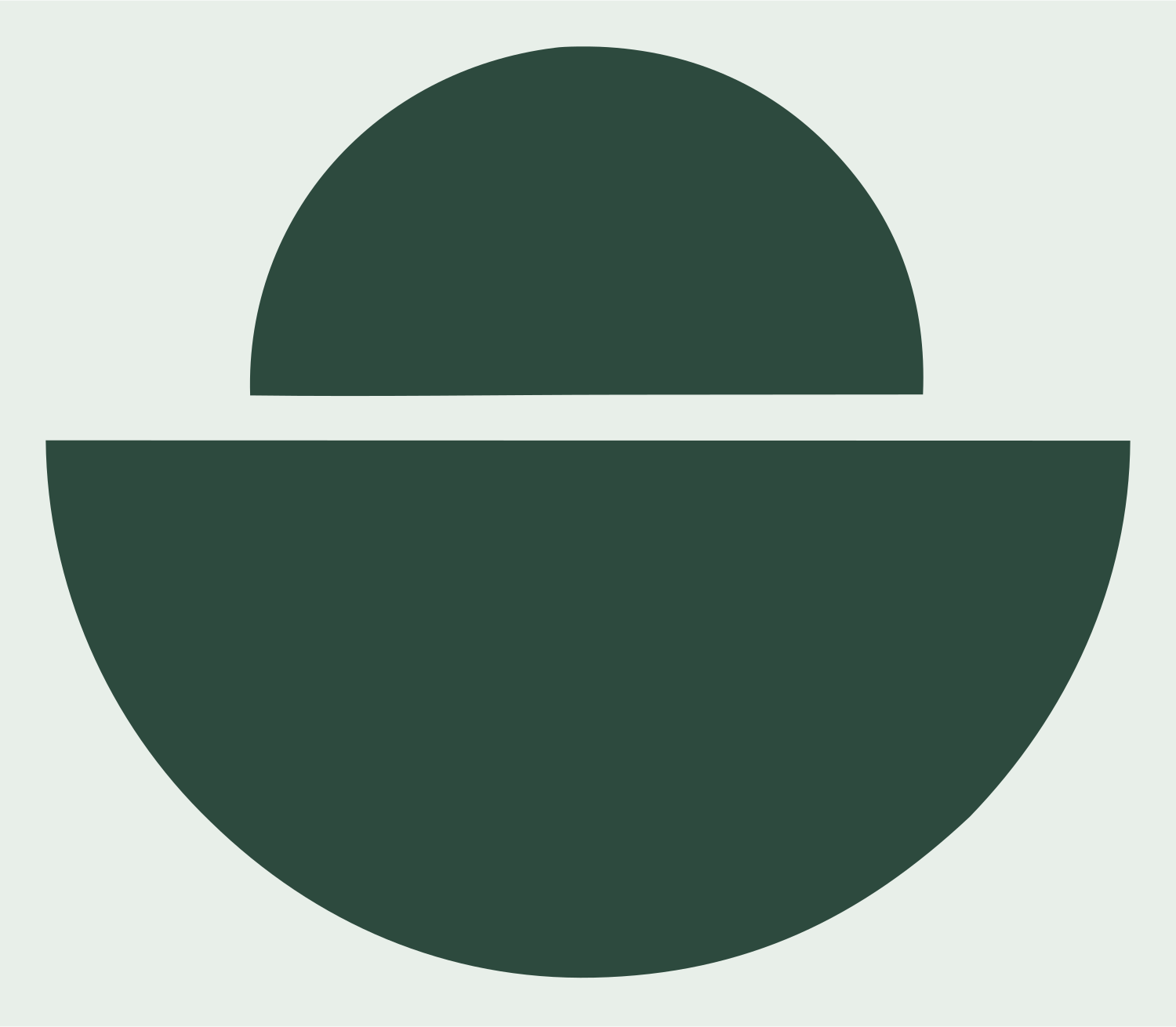 Bold Half-Dome Bulb Mark #e8efe9/#2d4a3e
