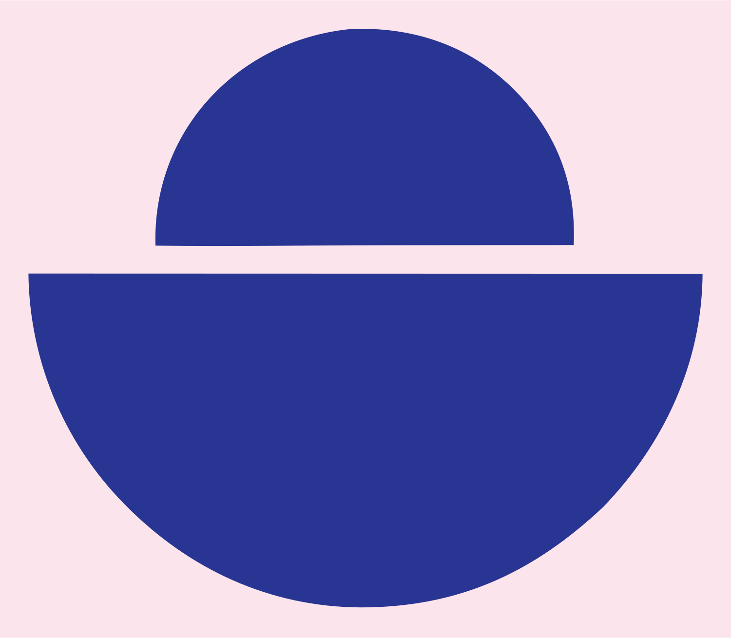 Bold Half-Dome Bulb Mark #fce4ec/#283593