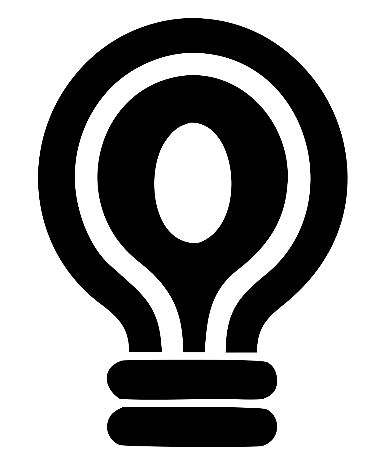 Bold Light Bulb Monoline Icon #ffffff/#000000