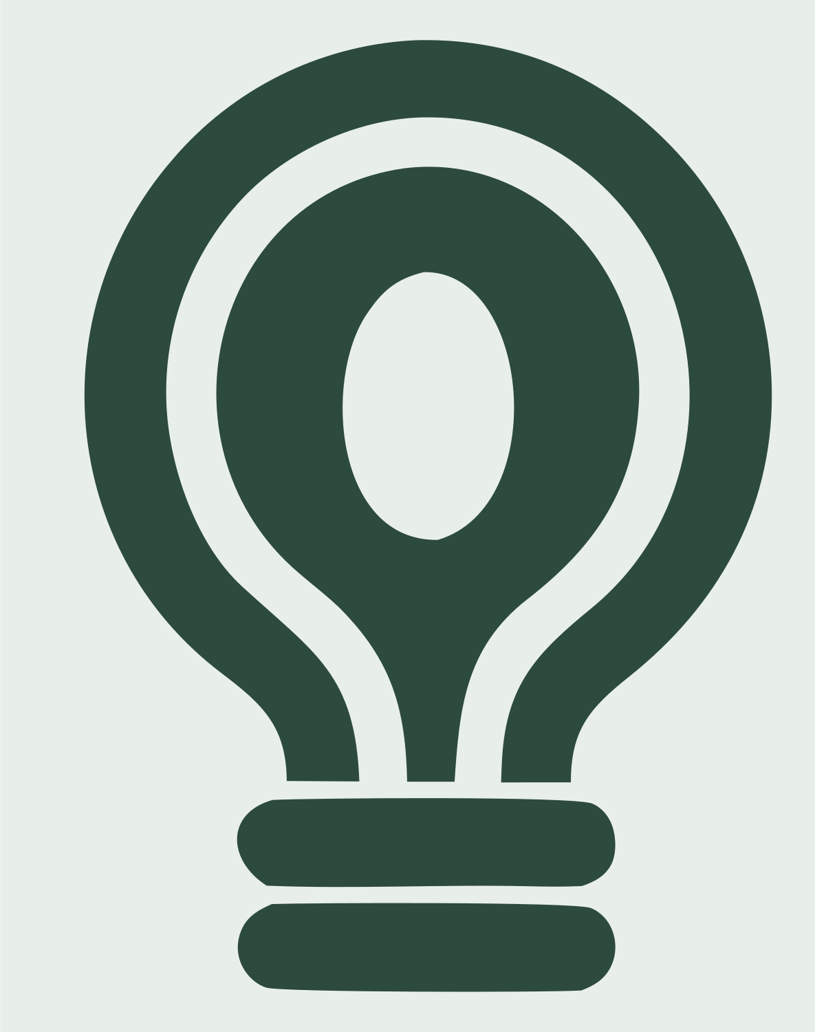 Bold Light Bulb Monoline Icon #e8efe9/#2d4a3e