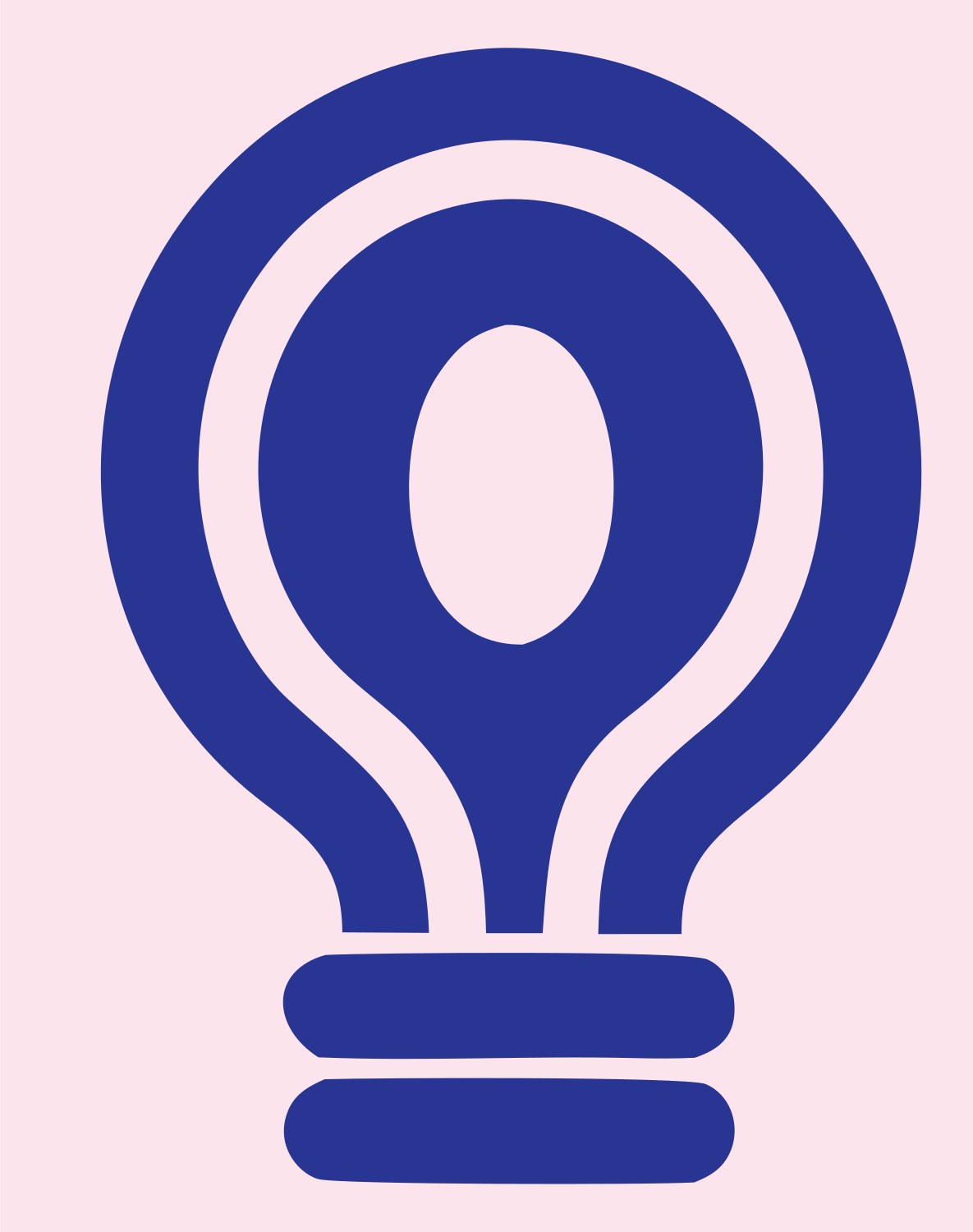 Bold Light Bulb Monoline Icon #fce4ec/#283593