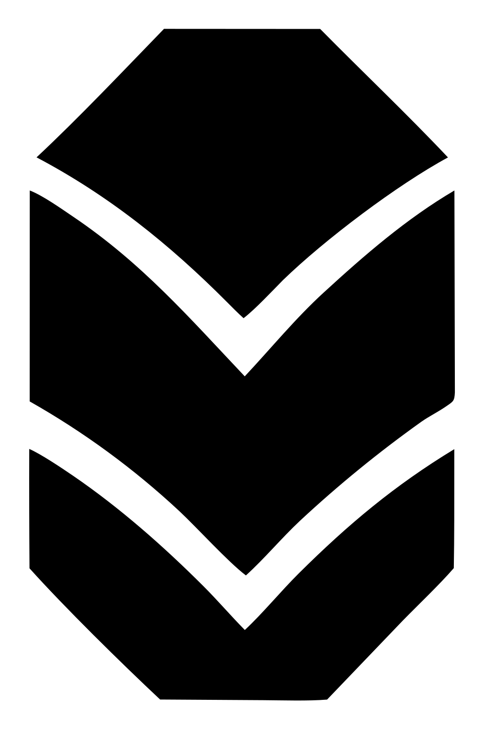 Bold Chevron Bulb Badge #ffffff/#000000