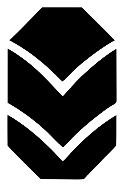 Bold Chevron Bulb Badge #ffffff/#000000