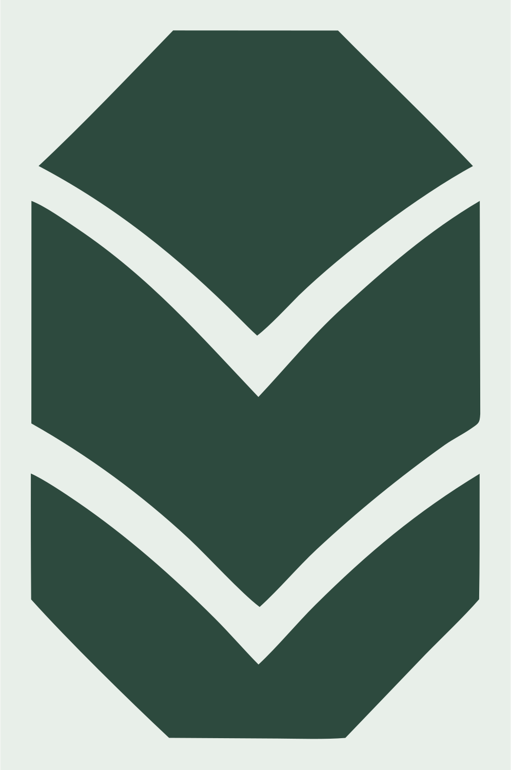 Bold Chevron Bulb Badge #e8efe9/#2d4a3e