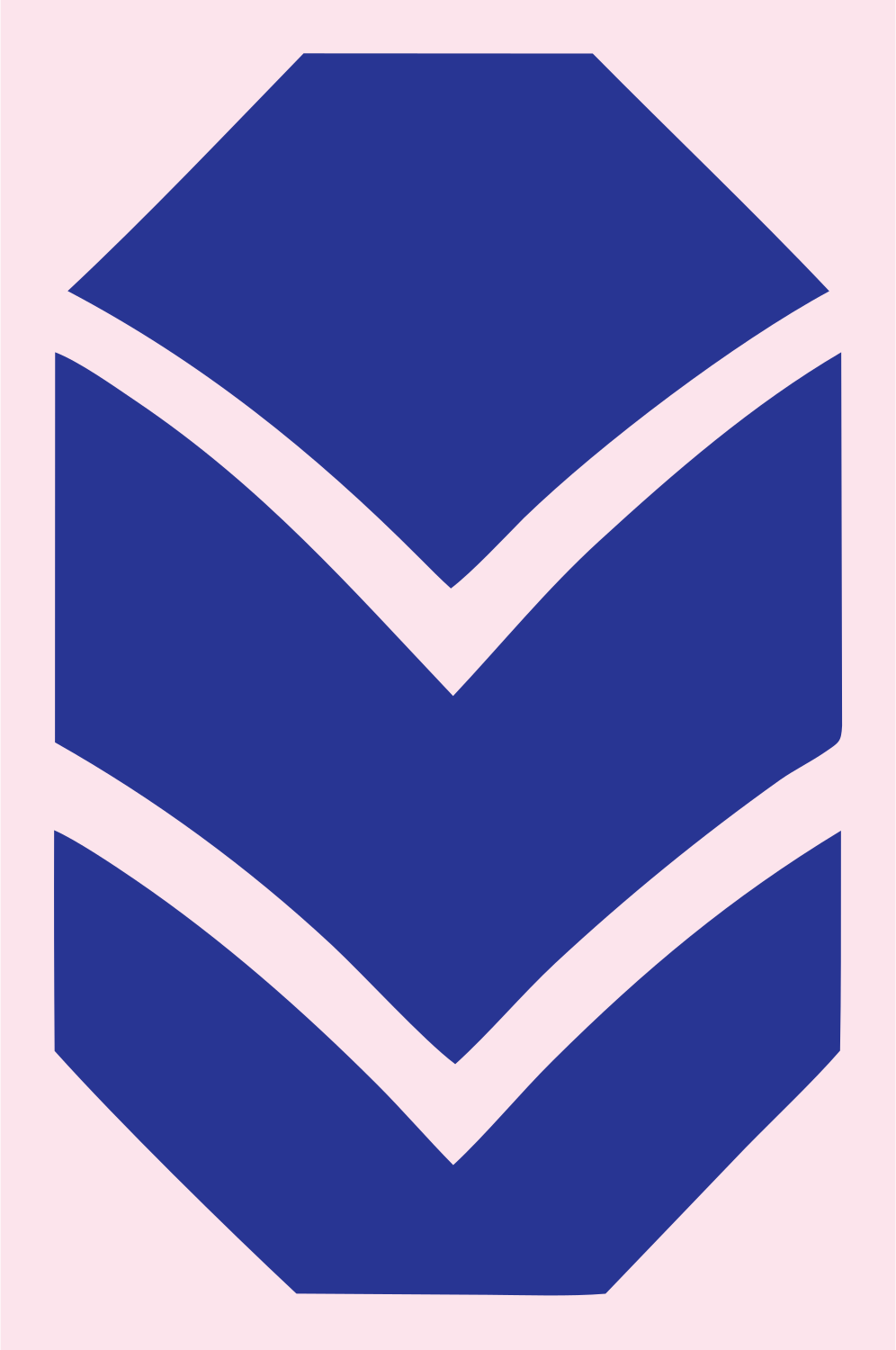 Bold Chevron Bulb Badge #fce4ec/#283593