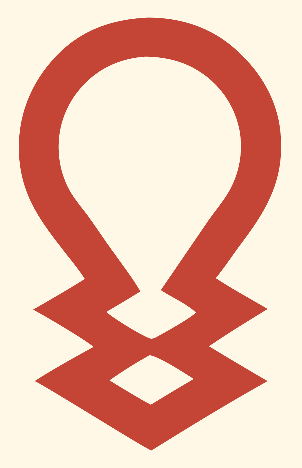 Omega Symbol Bulb Mark #fff8e7/#c44536