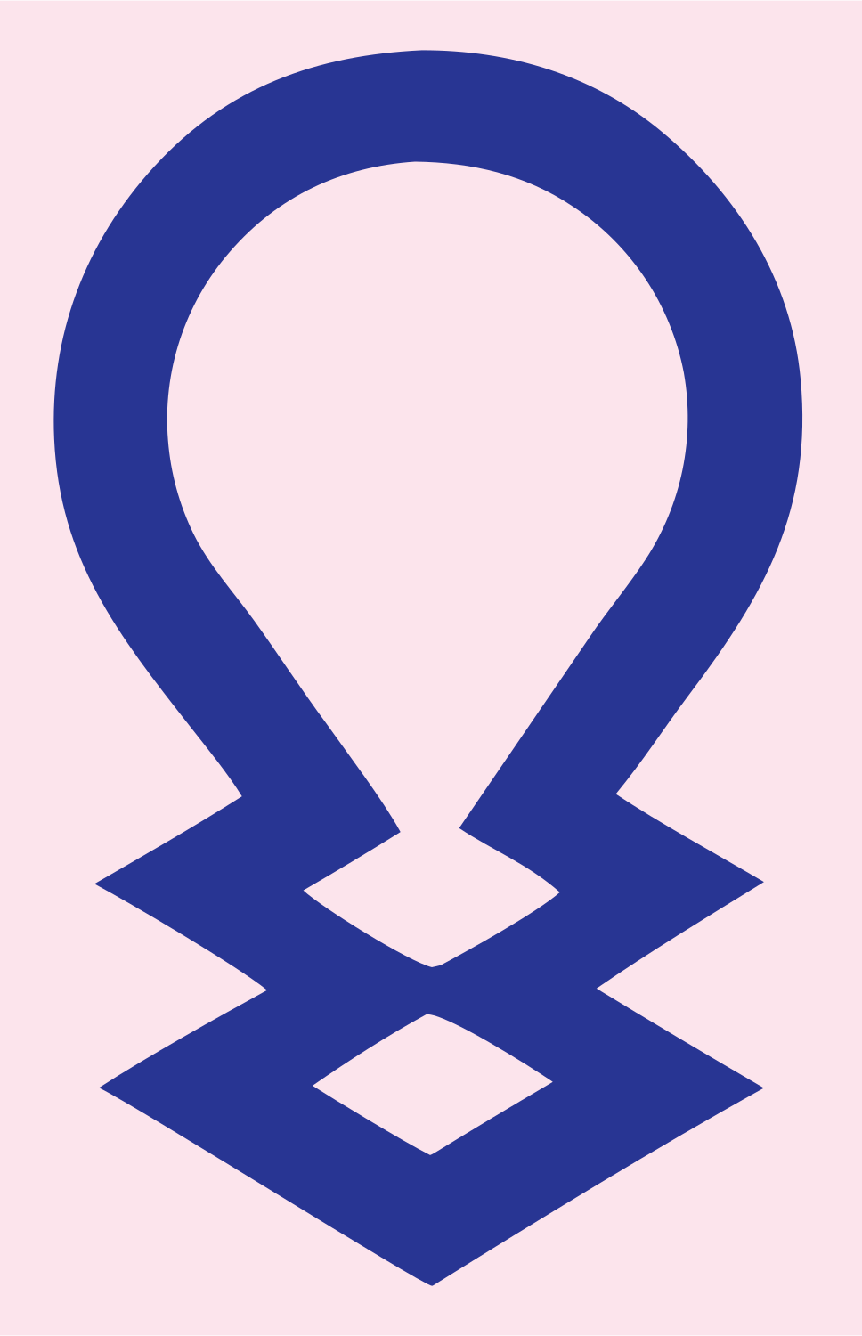 Omega Symbol Bulb Mark #fce4ec/#283593