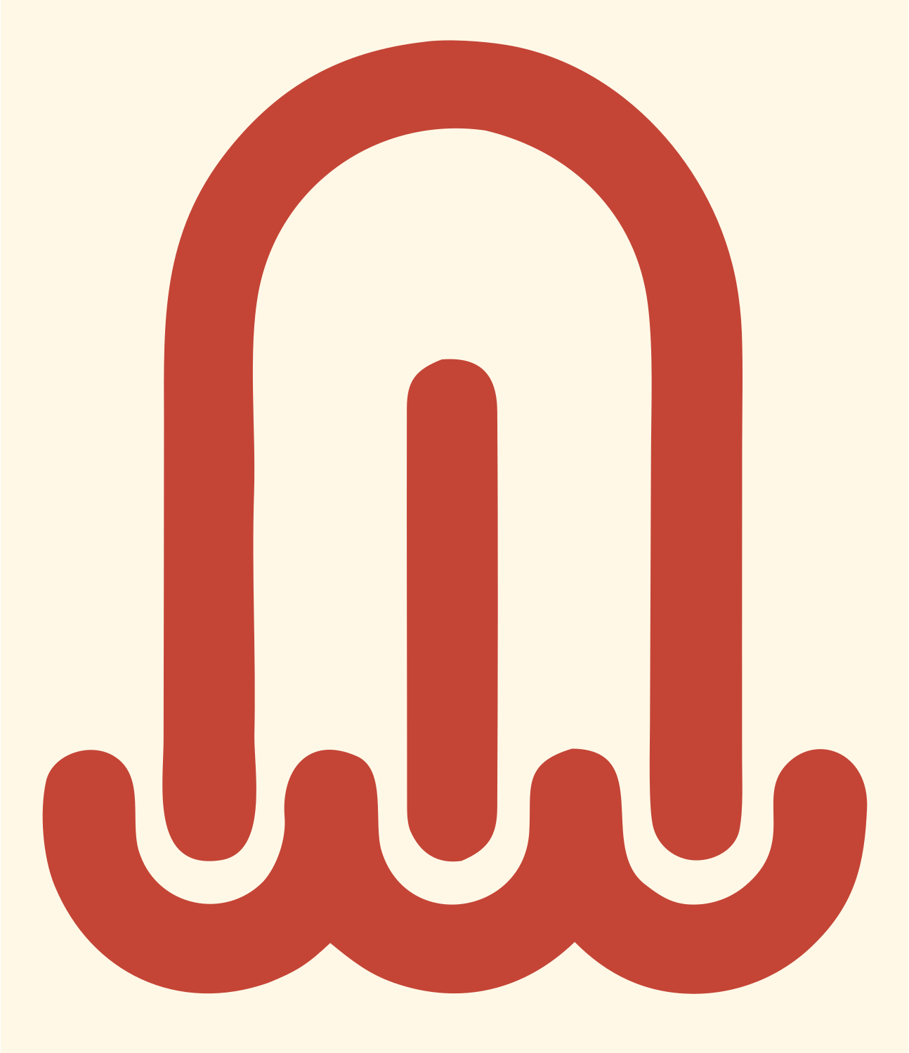 Monoline Filament Bulb Mark #fff8e7/#c44536