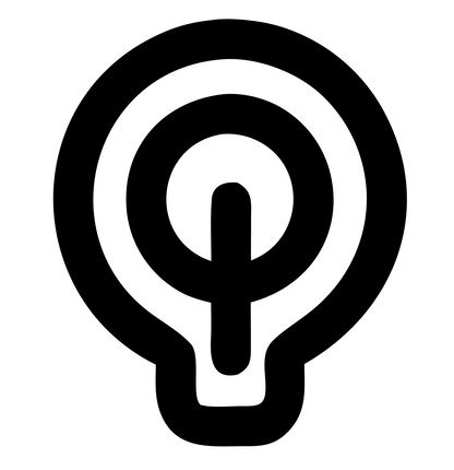 Monoline Light Bulb Icon #ffffff/#000000