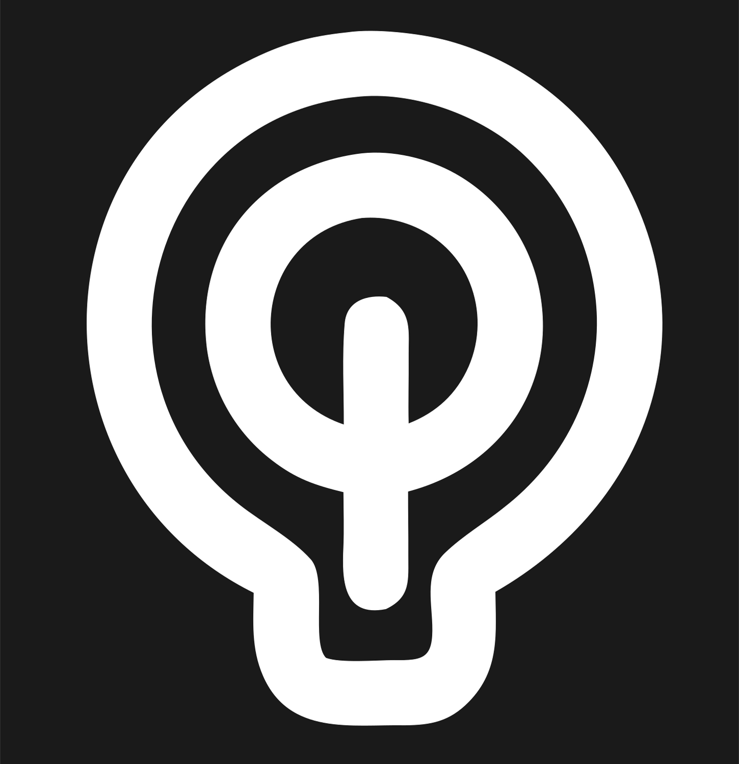 Monoline Light Bulb Icon #1a1a1a/#ffffff