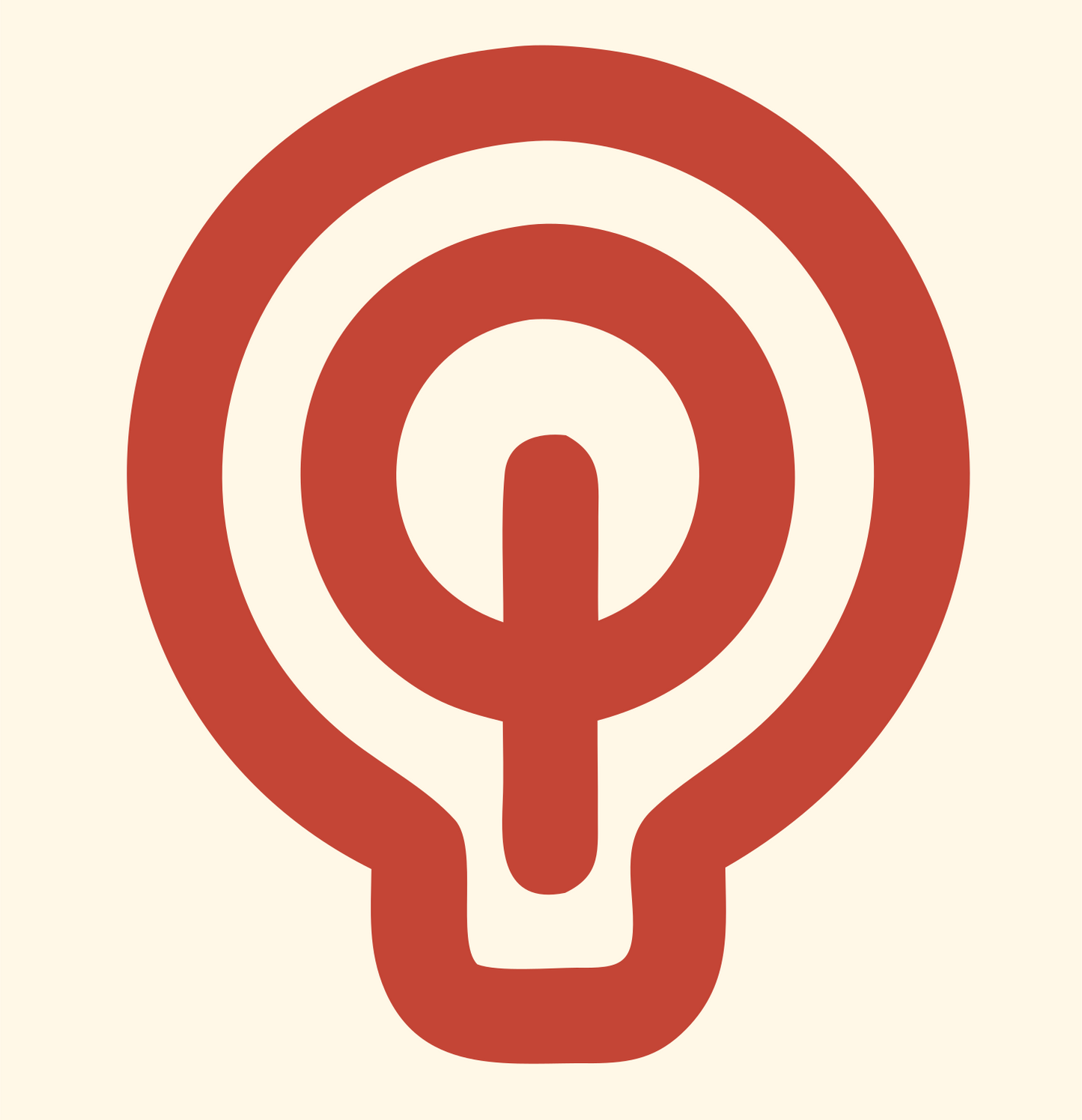 Monoline Light Bulb Icon #fff8e7/#c44536