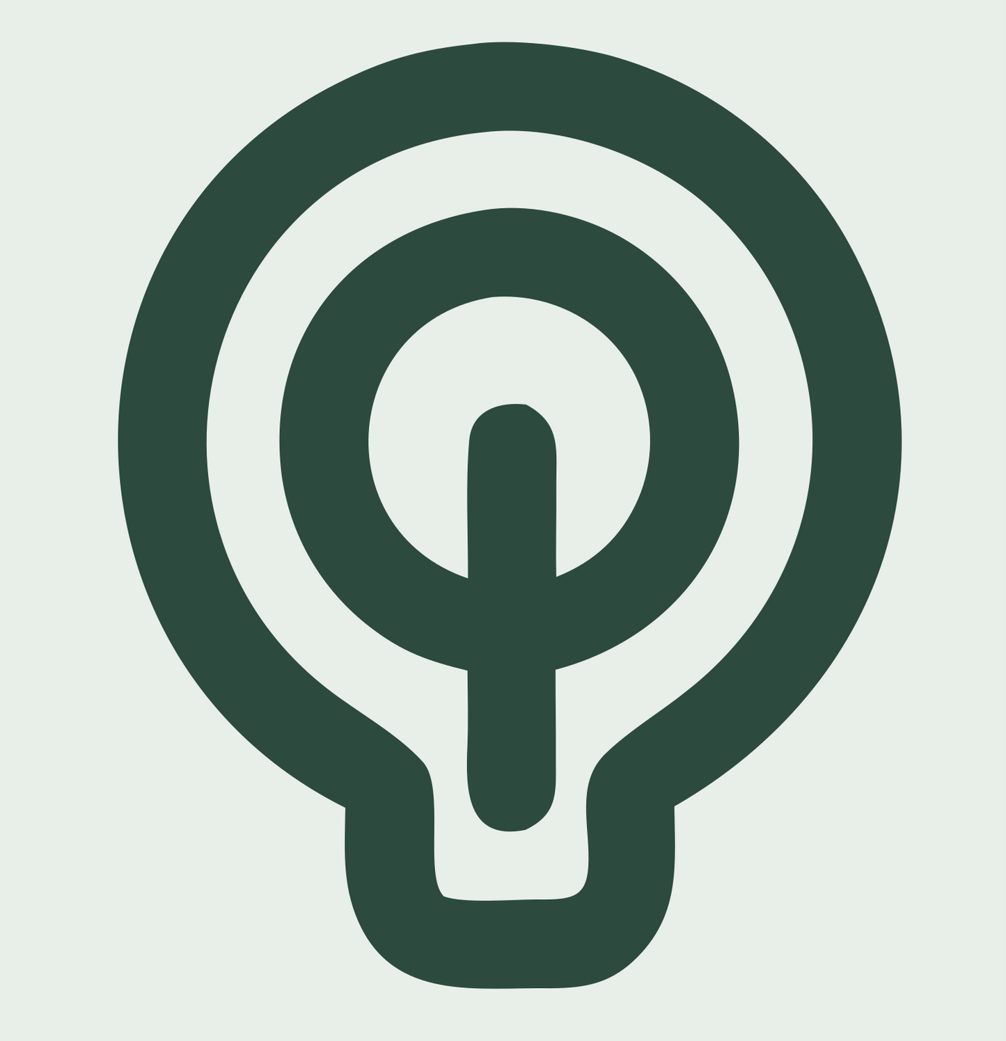 Monoline Light Bulb Icon #e8efe9/#2d4a3e