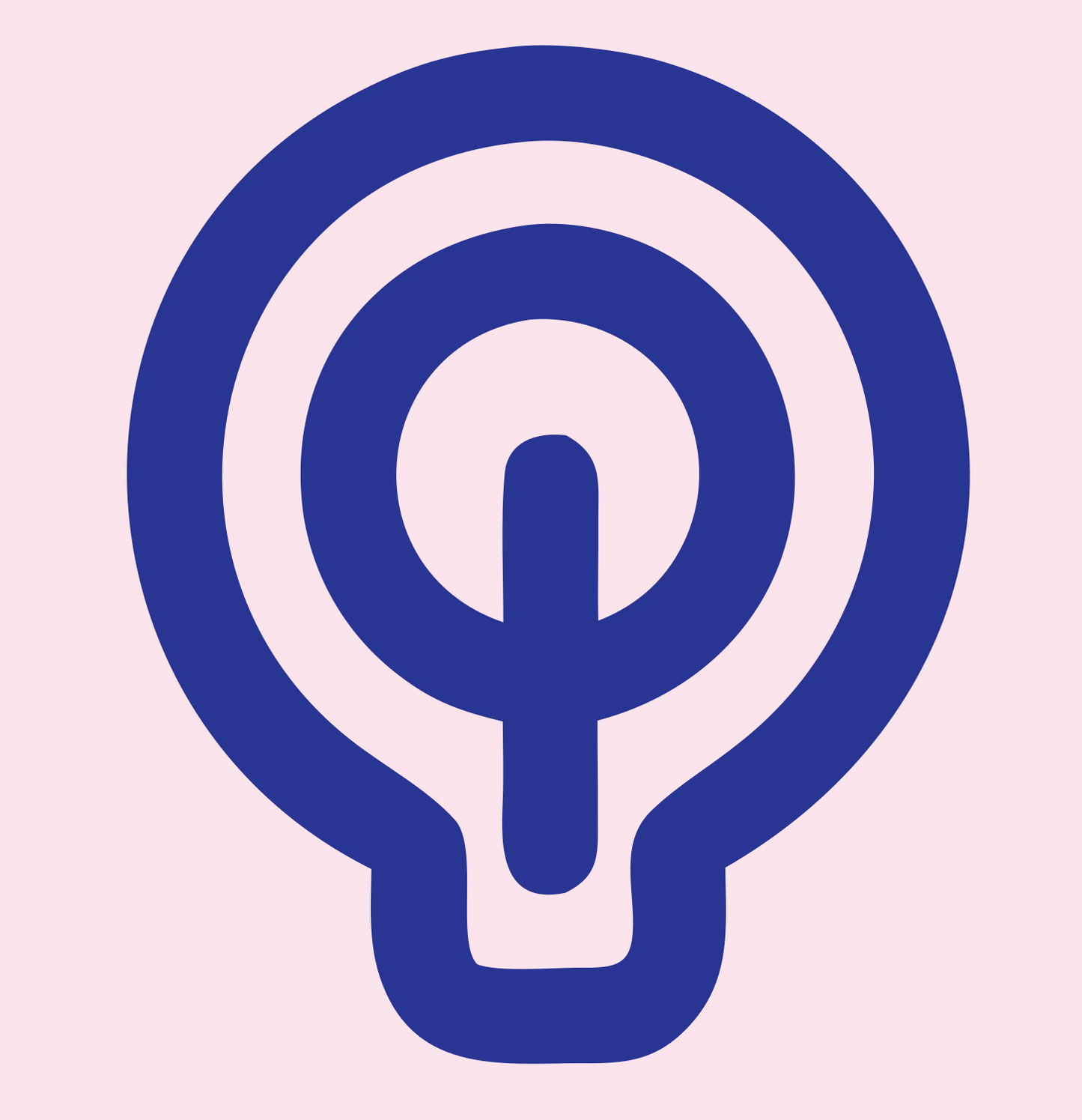 Monoline Light Bulb Icon #fce4ec/#283593
