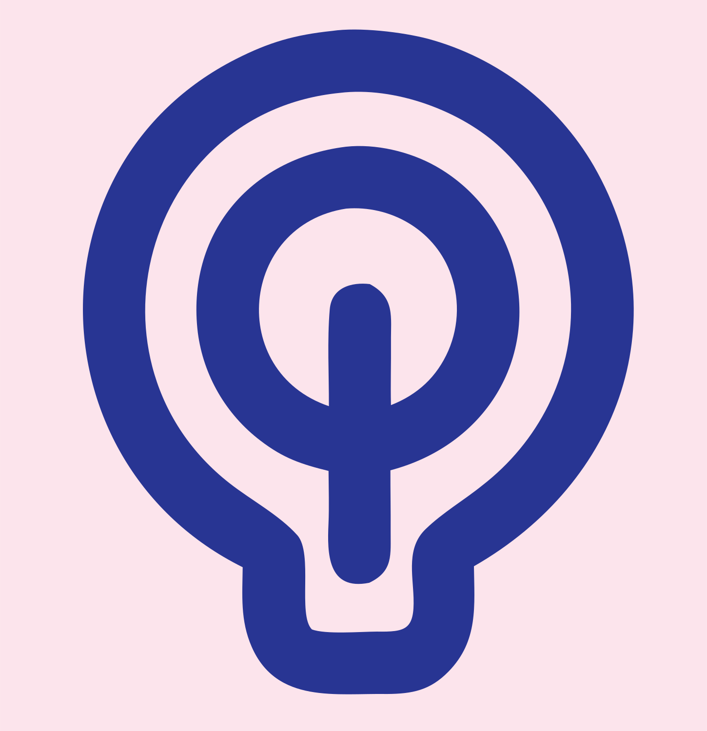 Monoline Light Bulb Icon #fce4ec/#283593
