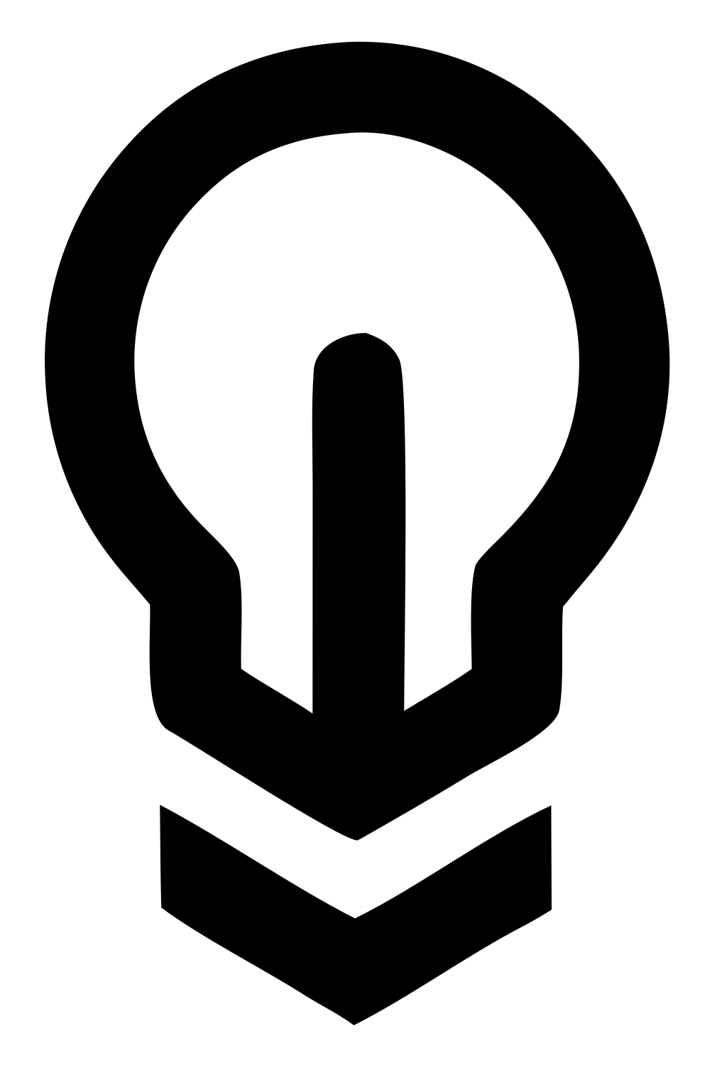 Monoline Bulb Arrow Badge #ffffff/#000000