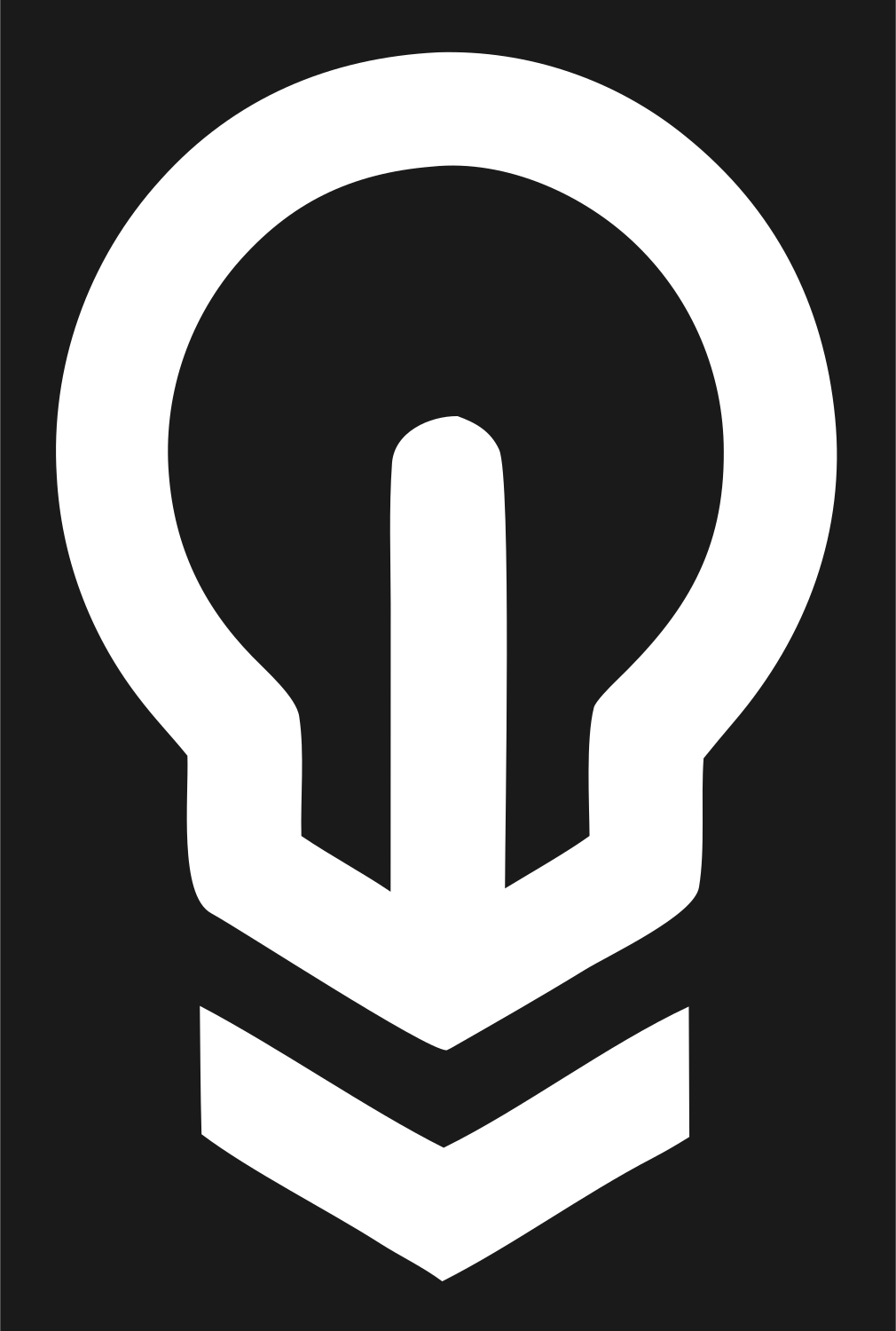 Monoline Bulb Arrow Badge #1a1a1a/#ffffff