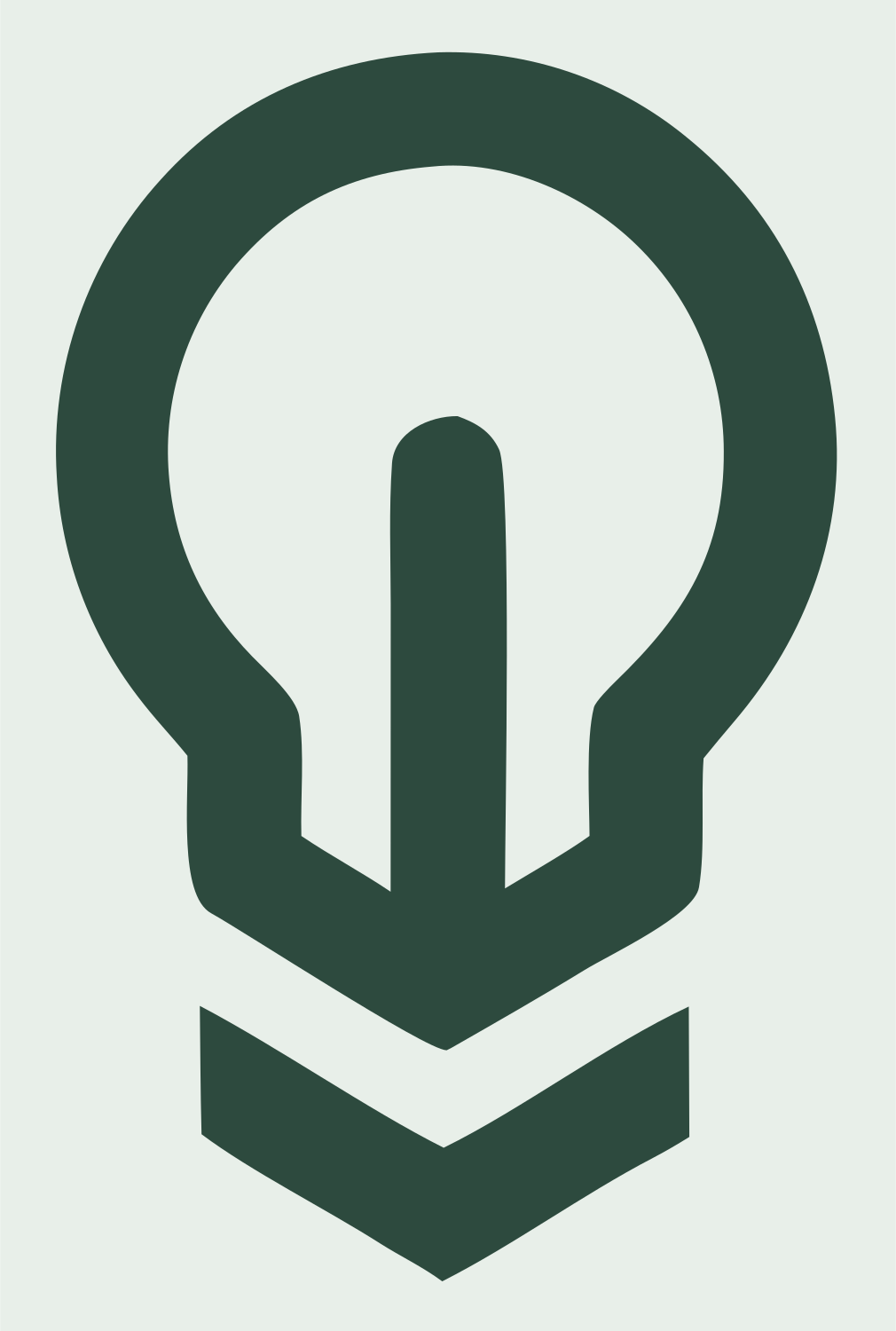 Monoline Bulb Arrow Badge #e8efe9/#2d4a3e