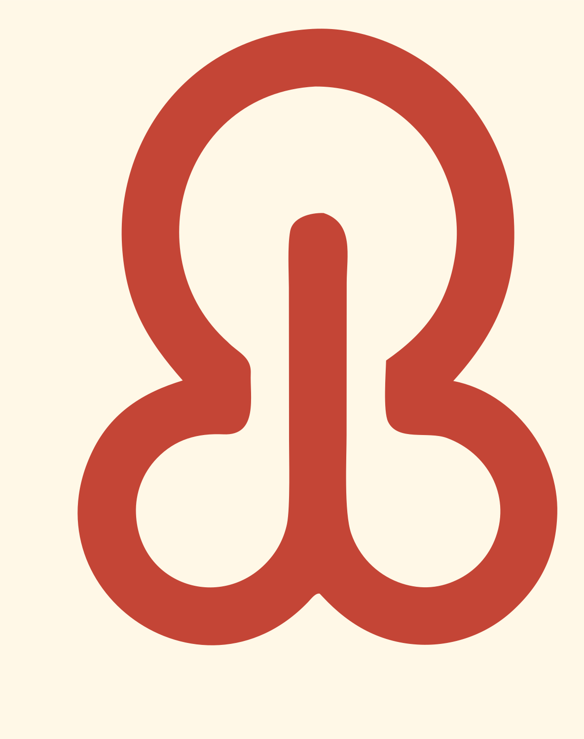 Monoline Looping Bulb Mark #fff8e7/#c44536
