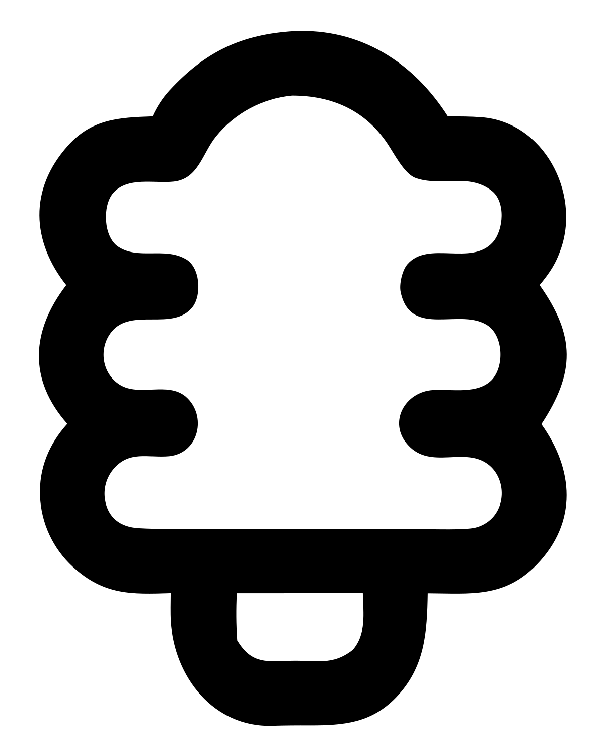 Monoline Tree Bulb Icon #ffffff/#000000