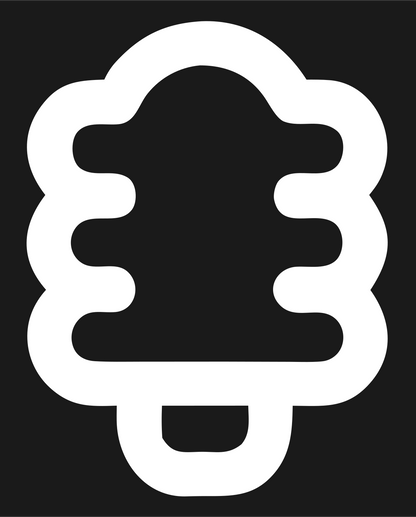 Monoline Tree Bulb Icon #1a1a1a/#ffffff