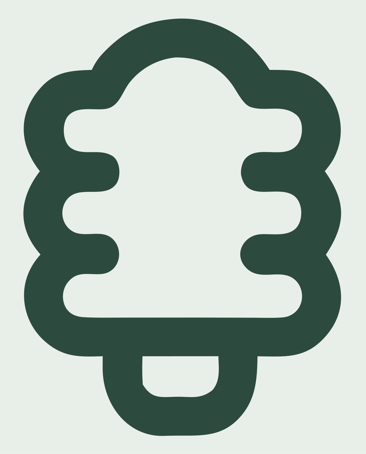 Monoline Tree Bulb Icon #e8efe9/#2d4a3e